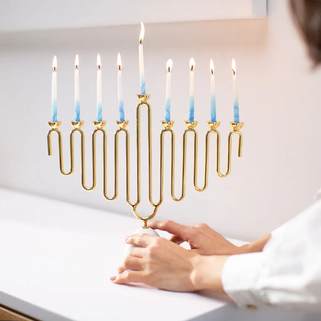 COLUNA MENORAH, MARBLE & GOLD - Image 3