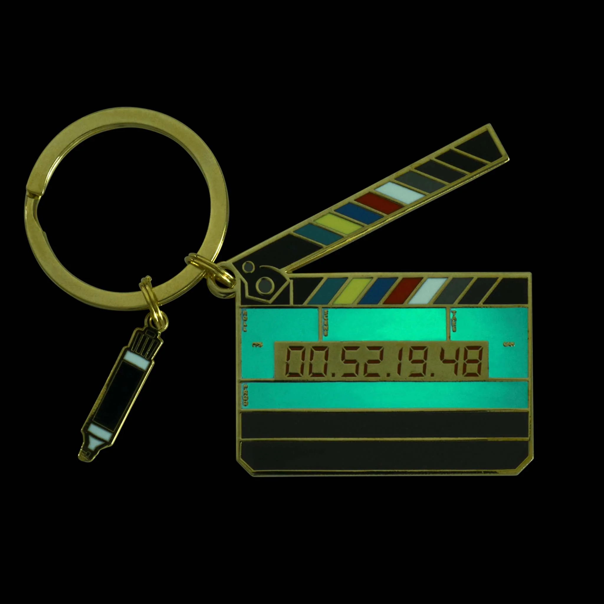 GLOW IN THE DARK LARGE TIMECODE SLATE KEYCHAIN - Image 3