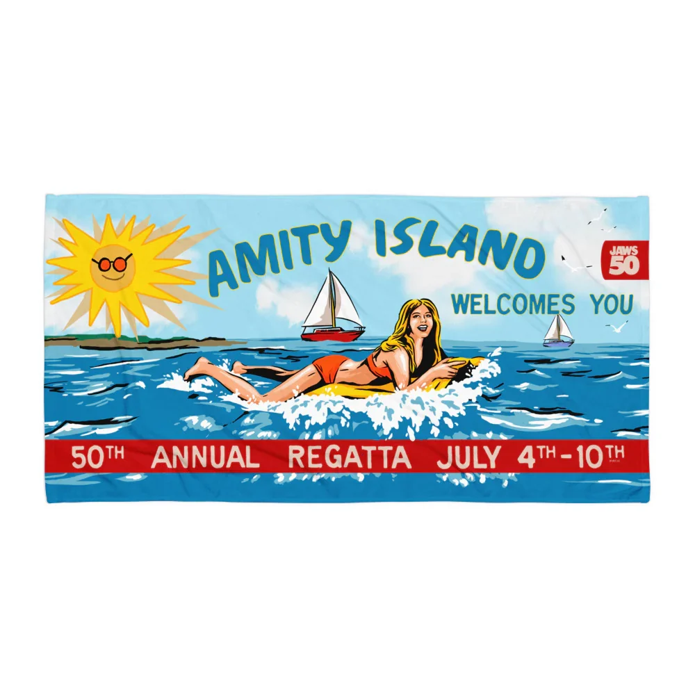 JAWS 50TH ANNIVERSARY AMITY ISLAND BEACH TOWEL - Image 2