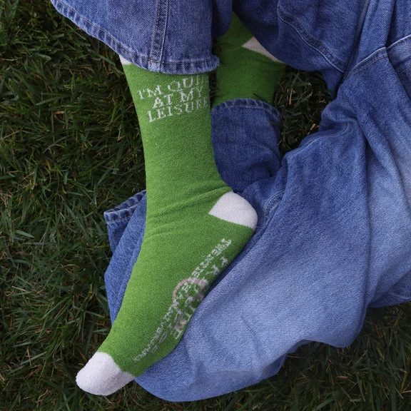 PRIDE & PREJUDICE "I'M QUITE AT MY LEISURE" FUZZY SOCKS - Image 3