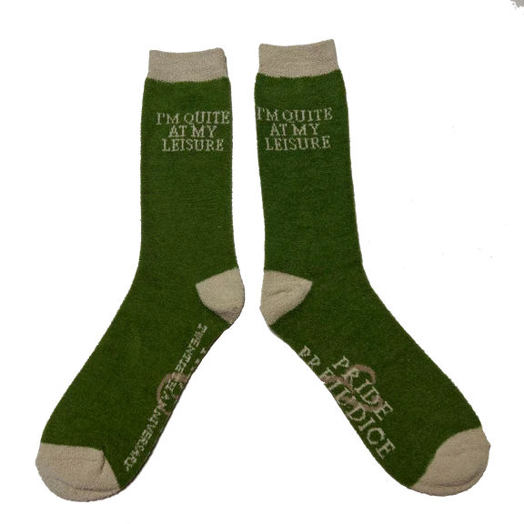PRIDE & PREJUDICE "I'M QUITE AT MY LEISURE" FUZZY SOCKS - Image 5