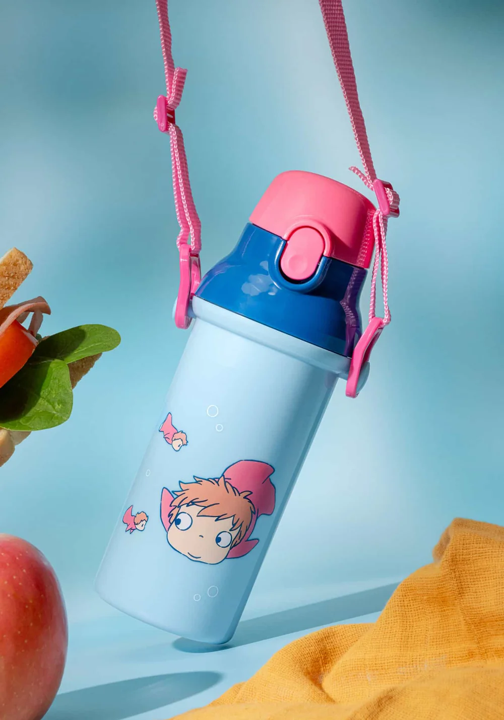 STUDIO GHIBLI PONYO WATER BOTTLE WITH STRAP 16.23OZ (PONYO AND PONYO’S SISTERS) - Image 3