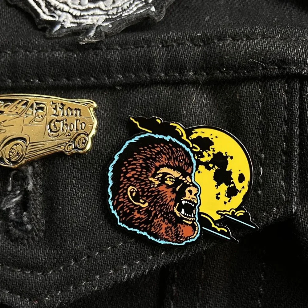 WOLFMAN ENAMEL PIN- GLOW IN THE DARK - Image 3